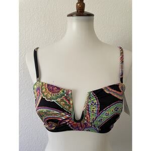 Lauren Ralph Lauren Swim Bikini Top Swimwear Paisley Beach Summer NWT